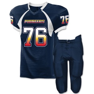 Maillot de football américain sublimé 100 % polyester, unisexe, à manches courtes, blanc, grande taille, le mieux noté - Product Image 2