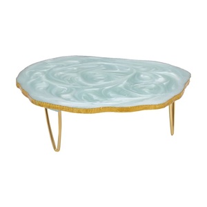 El mejor soporte de pastel de base de resina verde grande con servidor de acero inoxidable, regalo de Evento de boda elegante de Metal, la empresa de fabricación más grande - Product Image 1