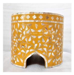 Arabic Style Ramadan Eid Gift Mop Inlay <b>Cake</b> <b>Stand</b> <b>With</b> Acrylic Jar 3 Pcs Set Mop Wooden <b>Lid</b> From India by Quality Handicrafts - Product Image 4
