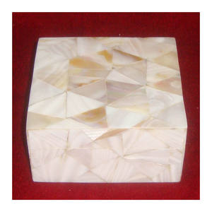 Modern Triangle Pattern <b>Mother</b> <b>of</b> <b>Pearl</b> Bone Inlay Jewelry Box - Product Image 1