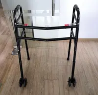 Ходунки больших нагрузок для пожилых людей WA214, ходунки для взрослых с бариатрической рамой для ходьбы, складные стальные ходунки с 4 ногами для инвалидов