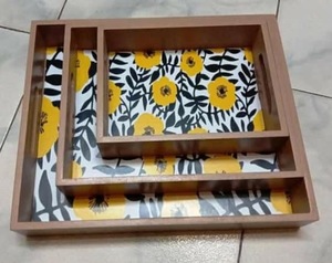 Bandeja de servicio de estilo clásico, bandeja de servicio MDF con estampado esmaltado, utensilios de cocina para el hogar, Hotel, fiestas, restaurante, bandeja de servicio usada, novedad - Product Image 6