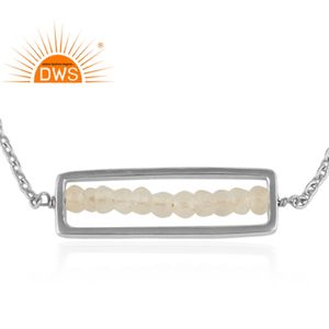 Wholesale 925 Sterling Fine <b>Silver</b> Frame <b>Beaded</b> Rainbow Moonstone Gemstone <b>Bracelet</b> Jewelry Wholesaler Gift's For Girl's - Product Image 2