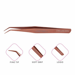 Eyelash Extension Tweezer in Rose Gold Color Volume Str Angle 12mm 35deg Private Label, Eyelash Extension Tweezer Private Label - Product Image 1