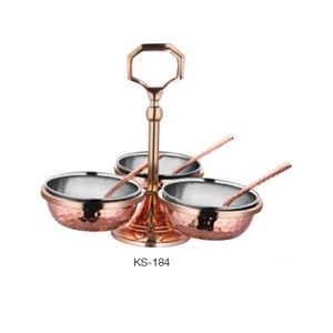 Ensemble de service en cuivre avec 3 bols, pour fruits, pour salade - Product Image 1