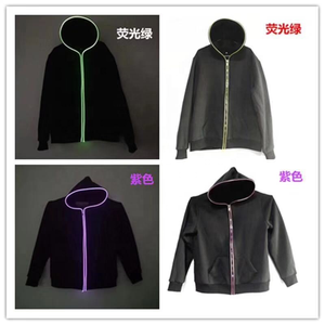 Nicro-sweat à capuche lumineux, LED/EL, de haute qualité, pour hommes, vêtements de danse pour le décor de fête, Costumes - Product Image 4