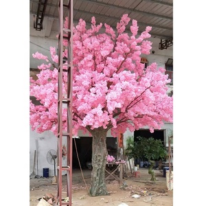 Su misura grande alta simulazione 500cm in fibra di vetro artificiale rosa scuro fiore di ciliegio albero durevole e realistico in vendita - Product Image 4