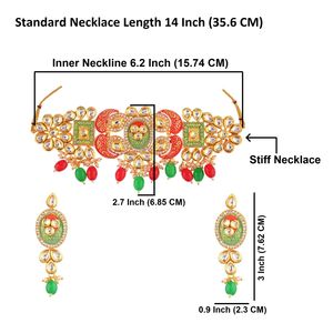 Kundan-gargantilla de perlas de imitación de cristal, collar, pendientes, juego de joyería esmaltada, blanco, venta al por mayor - Product Image 2