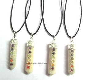Colgantes de lápiz de Chakra, piedra crema, Luna, piedra, Chakra - Product Image 1