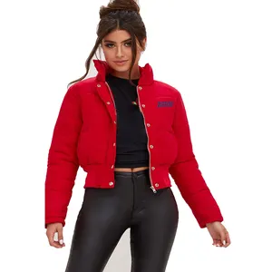 New Casual Wear Women Puffer Jackets With Full Sleeve Long Collar Cotton Filled Jackets