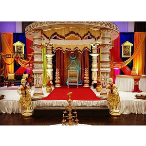 Ceremonia de boda india Fibra Devdas Mandap Fibra real Tallada Boda Devdas Mandap Mejor Dev Pilar Boda Mandap Decoración EE. UU. - Product Image 1