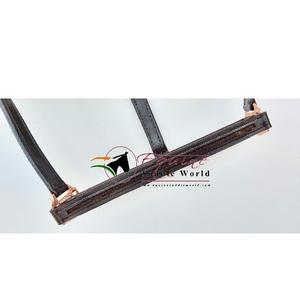 Licou de cheval de concepteur de qualité supérieure avec canal vide sur le nez et la pièce de joue High Rose Gold Hardware - Product Image 4