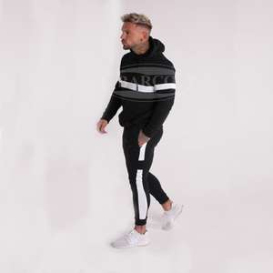 Personalizado OEM impreso chándal Jogging chándal temporada otoño tela de lana 100% poliéster cremallera completa 2 en 1 diseño de los hombres - Product Image 5