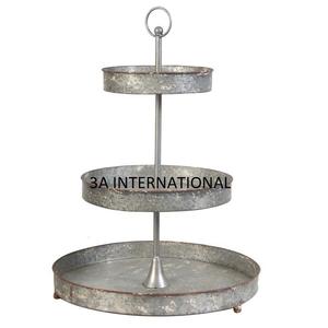 Top Trending <b>3</b>-<b>Tier</b> Galvanized Metal Serving <b>Stand</b> Modern Christmas <b>Cake</b> Tool for Dinner Table Decoration and Fruit Display - Product Image 1