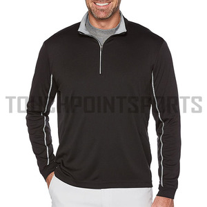 <b>Men</b> Tshirt Manufacturer Custom logo new design stand-collar front zipper closure zipper <b>pockets</b> - Product Image 5