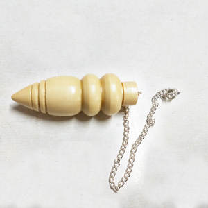 Péndulo curativo espiral cónico de madera blanca - Product Image 1