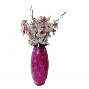 Florero de cristal hecho a mano de lujo de gran venta, único ovalado púrpura marmoleado, centro de mesa moderno de alta calidad, decoración del hogar de mesa - Product Image 5