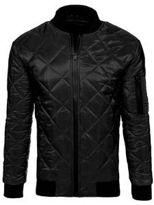 Wholesale Fashion Style Black Quilted Bomber <b>Jacket</b> Plain Black Mens Winter <b>Jackets</b> Custom Mens <b>Jackets</b> - Product Image 5