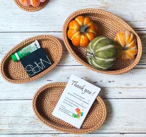 Bandeja de Servir de Ratán de Diseño Atractivo, Bandeja Redonda de Alta Calidad para Decoración de Cocina, Juego de 3 Piezas - Product Image 3