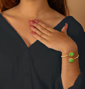 Lunette Réglable Ensemble Bracelet en Rouge Druzy Rond Argent Sterling Diamant Perle Argent Plaqué Motif Pyramidal Cadeau de Fête de Mariage - Product Image 4