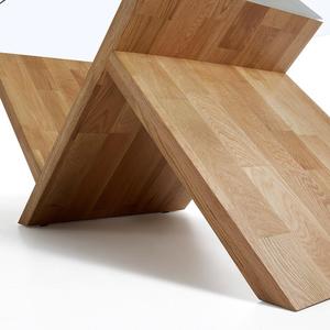 Modern Stylish Home Furniture Glass Top Mango Wooden Frame <b>Side</b> <b>Table</b> Metal Coffee <b>Table</b> with Elegant Centerpiece - Product Image 3