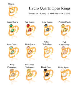 Bagues en calcédoine rose à facettes pour femmes, nouveau design de mode, élégantes, faites à la main, en plaqué or mat, bagues ouvertes réglables, bijoux - Product Image 2