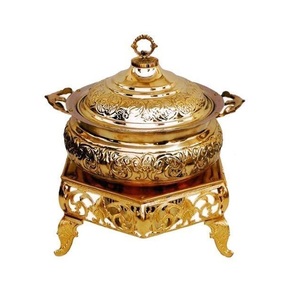 Vente en gros de plats chauds en métal gaufré en laiton de qualité supérieure pour réchauffer et conserver des aliments - Product Image 1