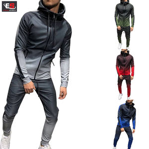 Conjunto Deportivo de Invierno para Hombre, Talla Grande, con Cremallera, 2 Piezas, Sudadera con Capucha y Pantalones Estampados - Product Image 5