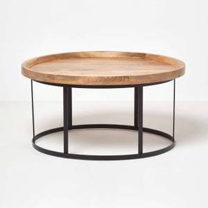 โต๊ะกาแฟดีไซน์ใหม่ทันสมัย ขาไม้ทรงกลม โครงเหล็ก ใช้ได้ทั้งในห้องนั่งเล่นและห้องนอน - Product Image 1