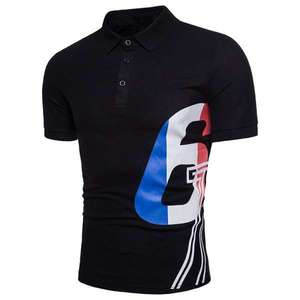 เสื้อโปโลผู้ชายลายกราฟิกผ้าถักสไตล์แคชชวลสำหรับฤดูใบไม้ผลิ - Product Image 2