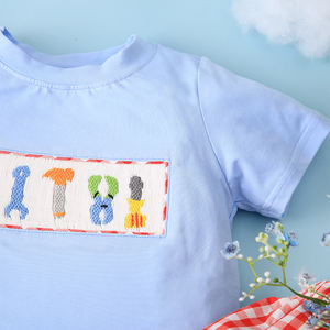 Ensemble de vêtements pour bébé garçon Babeeni, décontracté, 100% coton, certifié OEKO-TEX, à motifs de dessins animés, avec des caractéristiques ignifuges, bleu bébé, rouge - Product Image 3