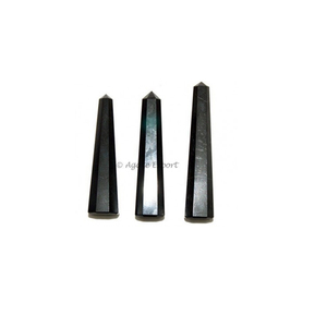 Obelisco de Ágata Negra Curativa, Tallado y Grabado, Decoración para el Hogar, Imitación Antigua - Product Image 1