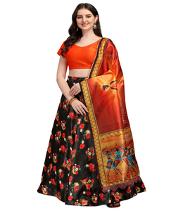 Lehenga Choli de mariée en Georgette, de créateur indien, brodé main et coloré, avec blouse, vêtement traditionnel sur mesure, vente en gros Alphanumero - Product Image 4