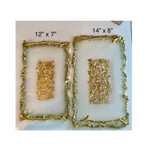 Wood and <b>Epoxy</b> Resin & Serving Tray With <b>Metal</b> Handle for Hotels & Restaurant Kitchenware Coffee for Sale Gift - Product Image 4