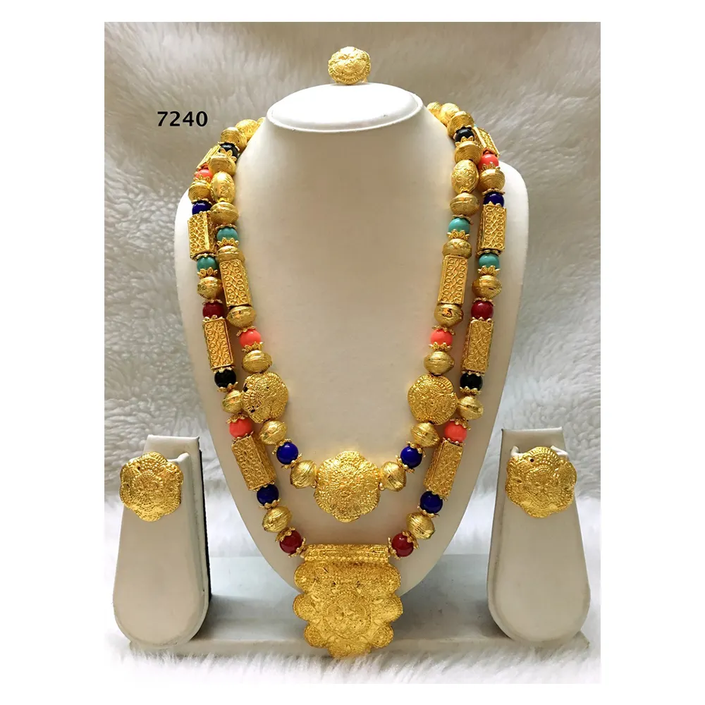 Latest Designer African Gold Plated Jewelry Collection Set