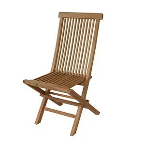 Solid Teak Wood <b>Folding</b> <b>Chair</b> Outdoor Garden <b>Dining</b> <b>Chair</b> Patio Foldable Wooden <b>Chair</b> Wholesale Commercial Restaurant Furniture - Product Image 3