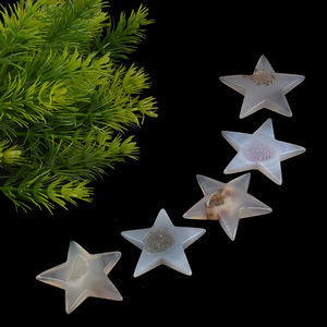 <span class=keywords><strong>Sculpture</strong></span> <span class=keywords><strong>en</strong></span> cristal d'agate druzy naturelle <span class=keywords><strong>en</strong></span> forme de pentagramme, sculptée à la main, 2-3 pouces, pour la décoration intérieure et la guérison - Product Image 1