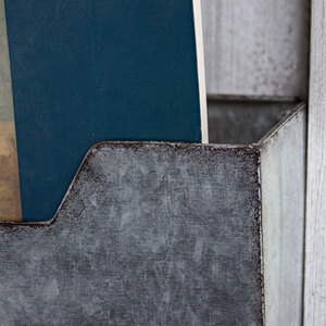 Vintage Style Shelf Organizer Galvanized Metal with Raw Finished Perfect Home Storage Display Stylish Functional Organizer Piece - Product Image 6