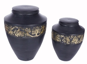 Urna de cremación de diseño negro de madera - Product Image 3