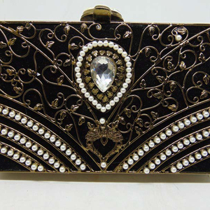 Women Gold <b>stud</b> resin stone Clutch Sling Wedding Evening Gift <b>Bag</b> - Product Image 2