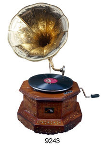 แผ่นเสียงวินเทจสำหรับขาย,ฐาน Sheesham ทำจากไม้ทองเหลืองอุปกรณ์เครื่องเสียงโบราณ - Product Image 5