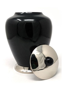 Classic American Style Black Aluminum 9in Cremation Urn for Human Ashes Adult <b>Memorial</b> Funeral Elegant Handcrafted Keepsake - Product Image 2