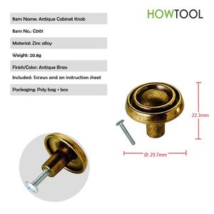 Tủ Knob Antique Brass <span class=keywords><strong>Drawer</strong></span> Phần Cứng Cho Nhà Bếp Loại Tròn - Product Image 6