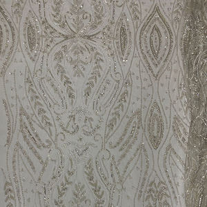 Tissu lourd à paillettes, cristal perlé, personnalisé, paillettes, dentelle, pour mariée, tissu lourd brodé, fabrication et fournisseur, - Product Image 1