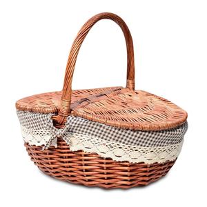 Eco-friendly Hand Woven <b>Storage</b> Basket <b>Rattan</b> Bamboo <b>Rattan</b> <b>Storage</b> Basket Fruit Basket Oval Type - Product Image 2