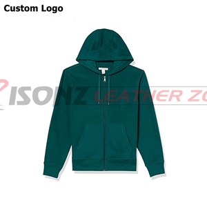Sweats à capuche personnalisés pour hommes imprimés en noir de qualité pour l'hiver-Polyester/coton teint en plaine - Product Image 1