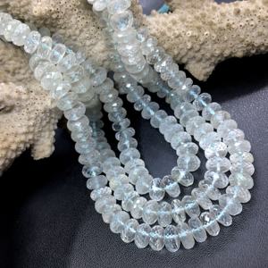 Haute qualité aigue-marine Rondelle forme à facettes pierres précieuses en vrac perles coupées classique meilleur prix par carat mode colliers de perles - Product Image 6