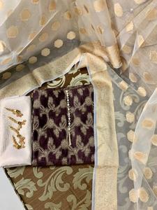 Costumes faits à la main indien pakistanais Gotta et Paka Tanka Salwar Kameez en coton à une main - Product Image 6