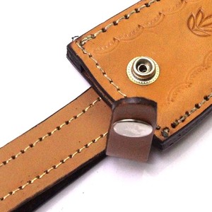 Funda de cuero de grano rico para cuchillos de hoja fija, producto OEM hecho a mano - Product Image 4