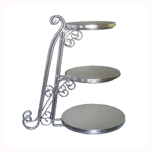 Support de gâteau aux fruits multifonctionnel pour la célébration de la fête d'anniversaire Support de serveur de gâteau en métal décoratif arrondi - Product Image 5